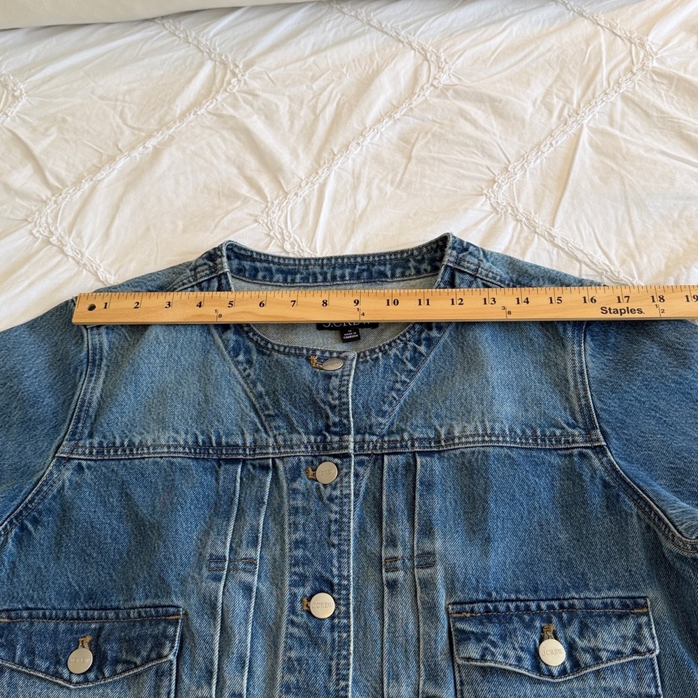 J. Crew Pleated Denim Lady Jacket.sz M gently used - Picture 5 of 13